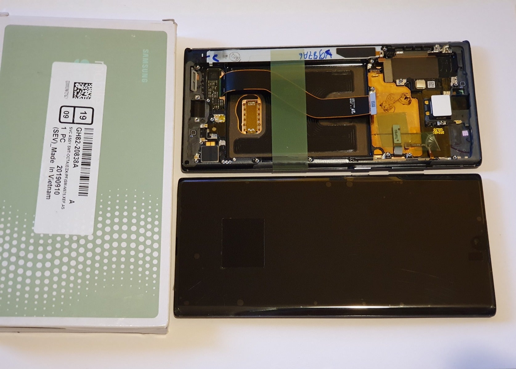Samsung Galaxy Note 10+ 5G SM-N976F Lcd Touch Screen Display Complete Original Genuine Aura Black With Frame