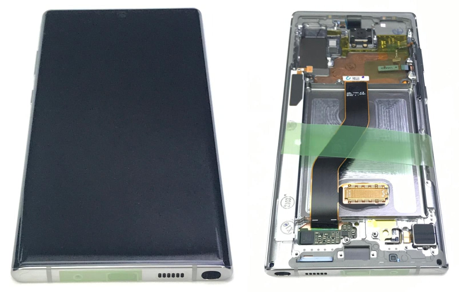 Samsung Galaxy Note 10+ SM-N975F Lcd Touch Screen Display Complete Original Genuine Aura Silver With Frame