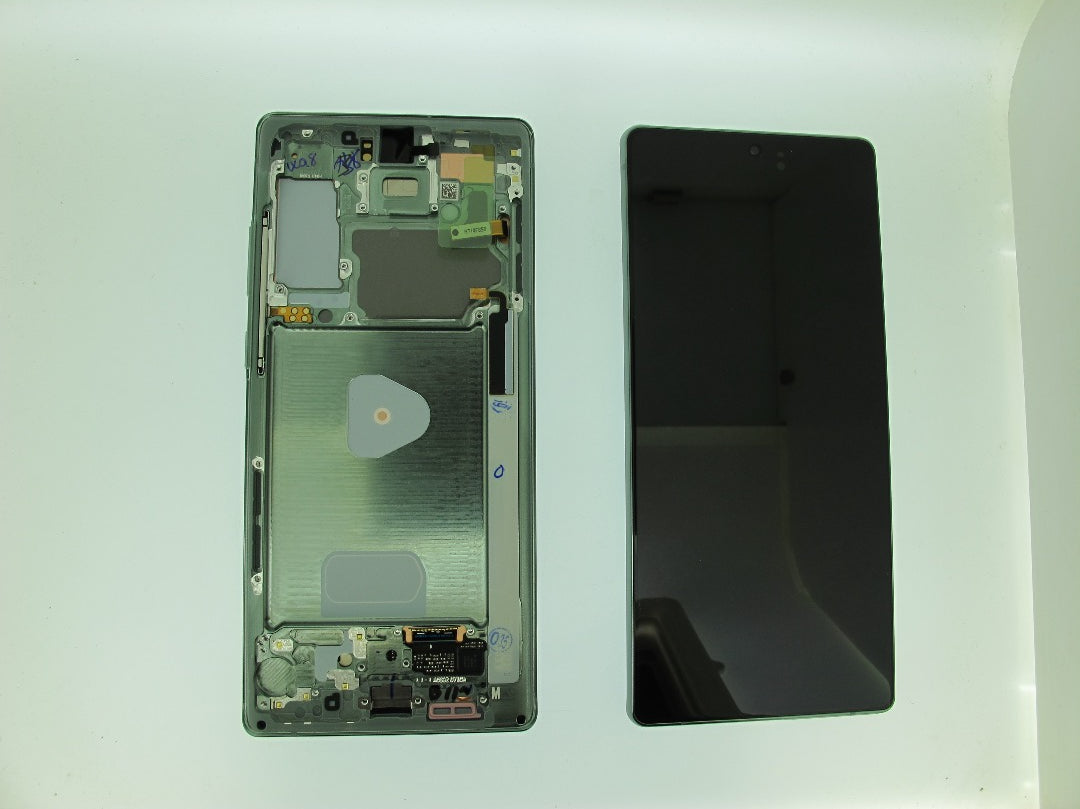 Samsung Galaxy Note 20 SM-N980F Lcd Touch Screen Display Complete Original Genuine Green With Frame