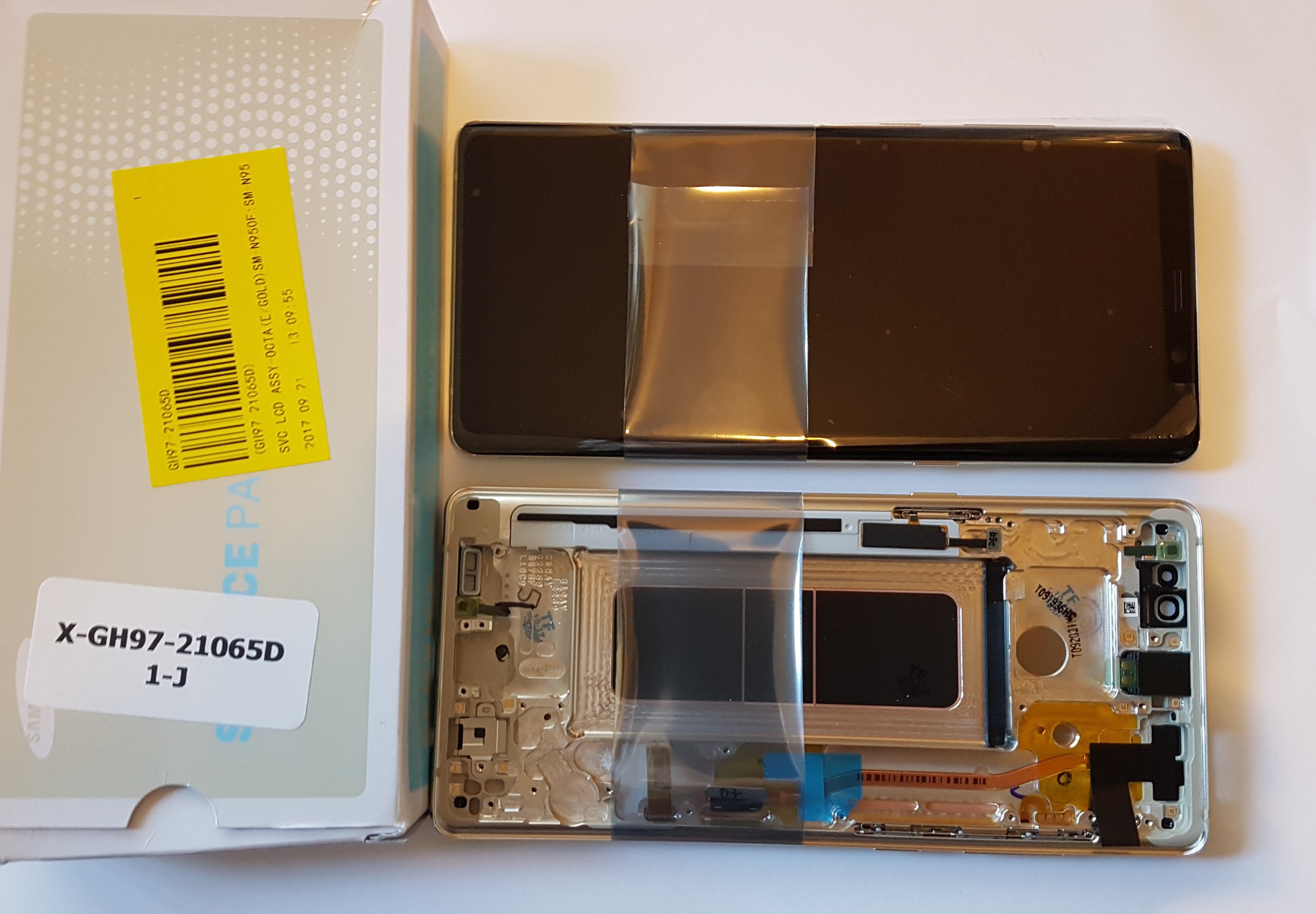 Samsung Galaxy Note 8 SM-N950F Lcd Touch Screen Display Complete Original Genuine Gold With Frame