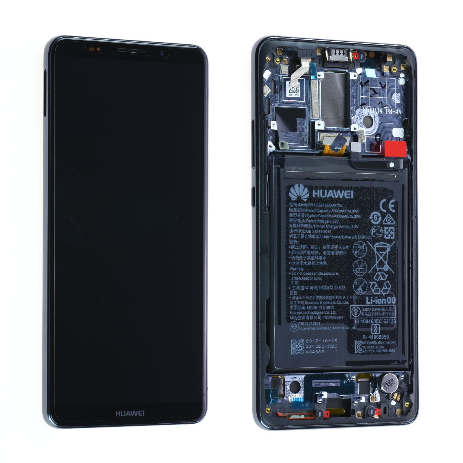 Huawei Mate P10 Pro Lcd Screen Display Digitizer Touch Original Genuine Complete Replacement Grey Black With Battery + Frame