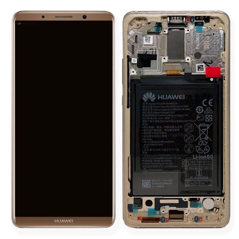 Huawei Mate P10 Pro Lcd Screen Display Digitizer Touch Original Genuine Complete Replacement Brown Gold With Battery + Frame