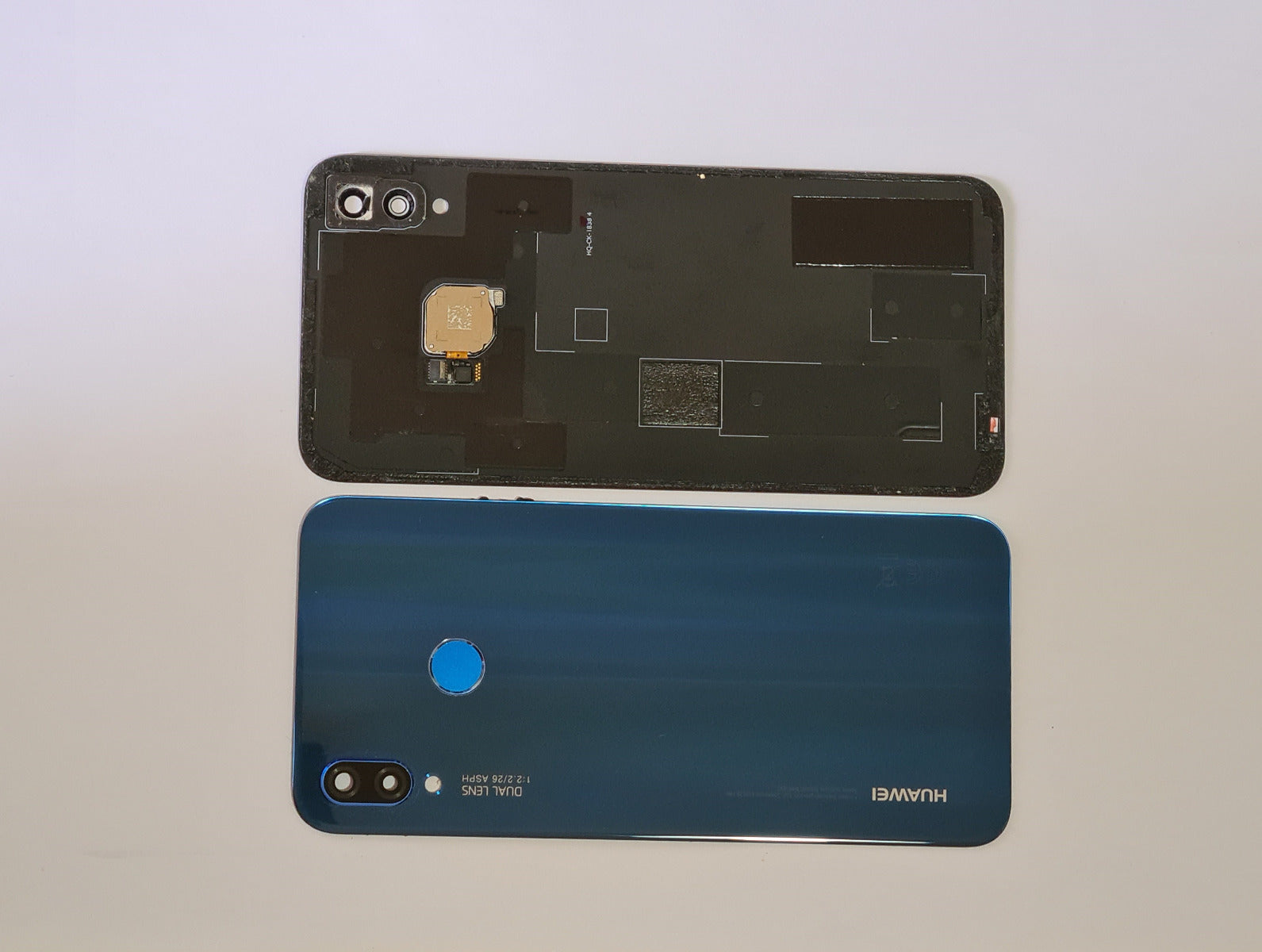 14 DAY Huawei P20 Lite Back Rear Battery Cover Original Genuine Complete Replacement Blue + Fingerprint Reader LIKE NEW
