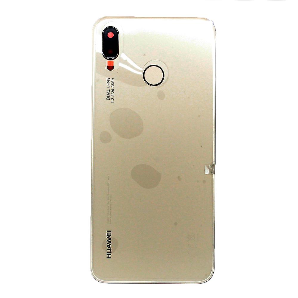 14 DAY Huawei P20 Lite Back Rear Battery Cover Original Genuine Complete Replacement Gold + Fingerprint Reader LIKE NEW