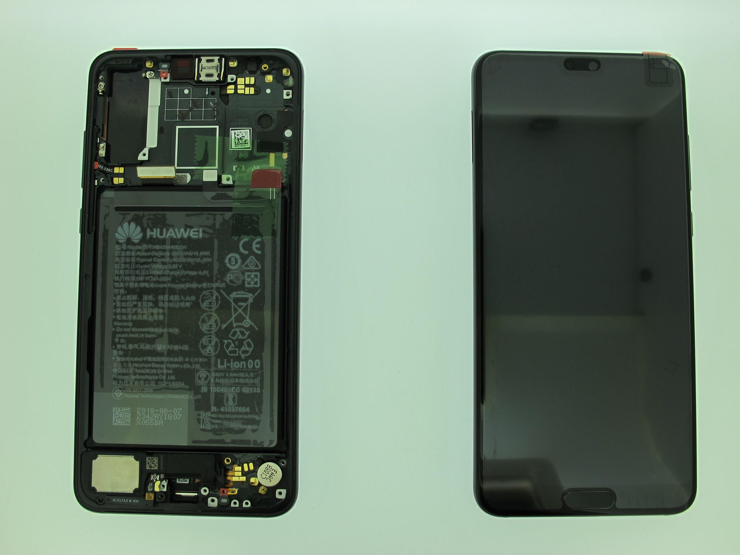 Huawei P20 Pro Lcd Screen Display Digitizer Touch Original Genuine Complete Replacement Black With Battery + Frame