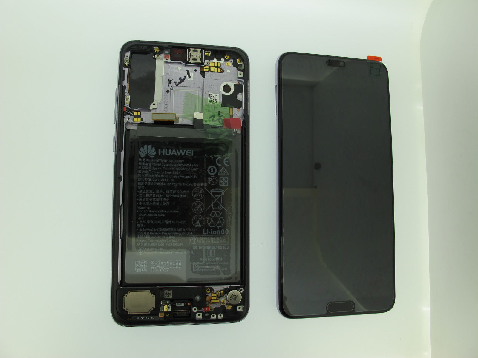 Huawei P20 Pro Lcd Screen Display Digitizer Touch Original Genuine Complete Replacement Twilight With Battery + Frame