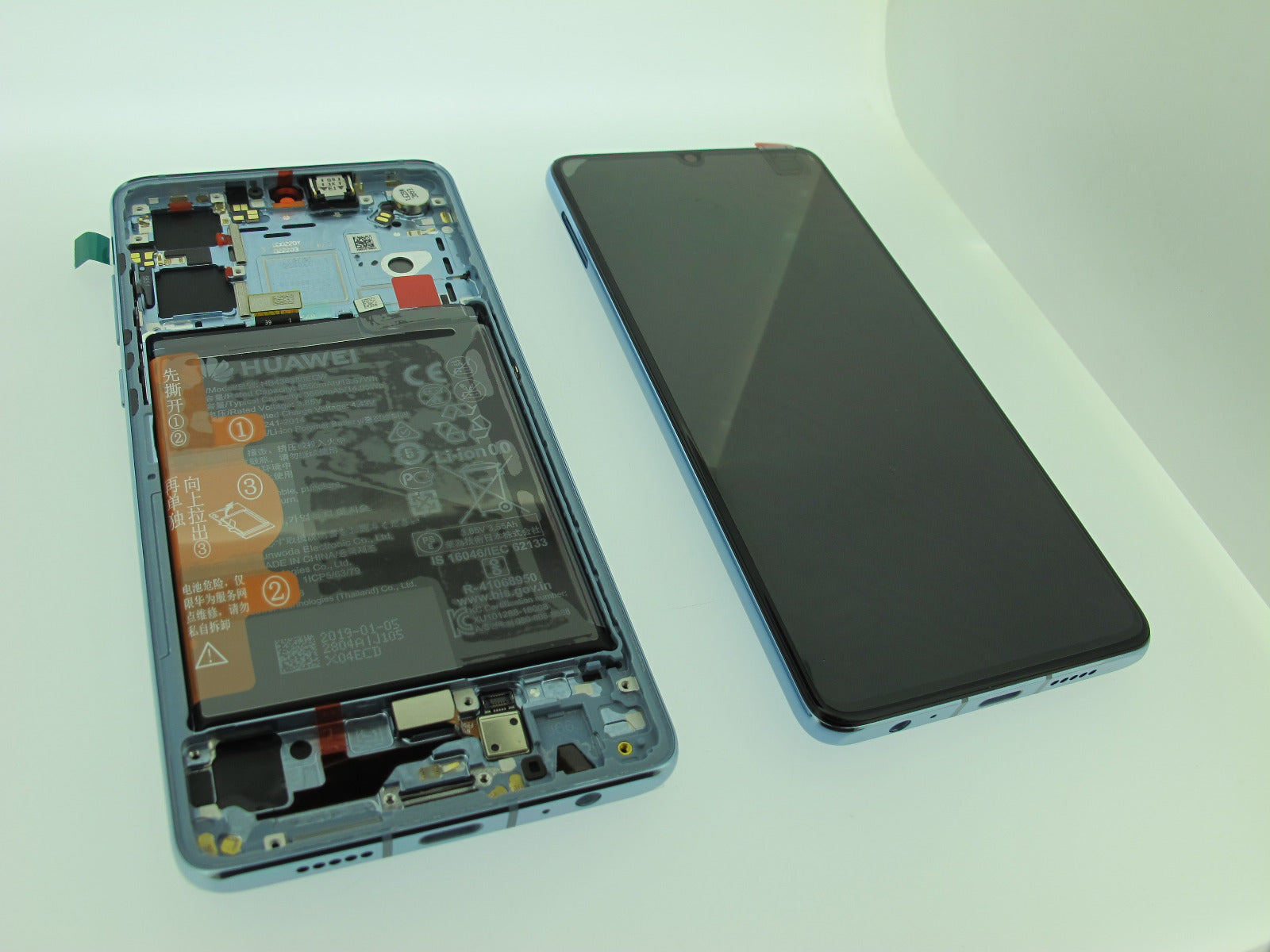 Huawei P30 Lcd Screen Display Digitizer Touch Original Genuine Complete Replacement Breathing Crystal With Battery + Frame