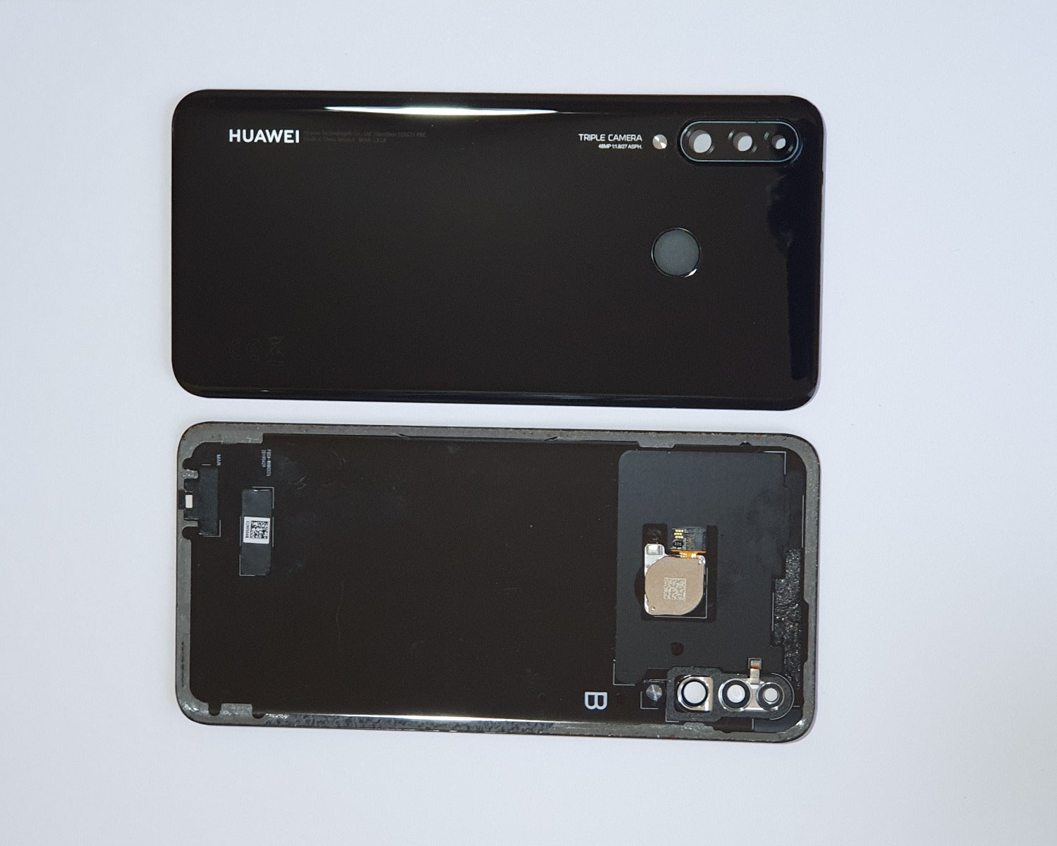 14 DAY Huawei P30 Lite Back Rear Battery Cover Original Genuine Complete Replacement Black + Fingerprint Reader LIKE NEW