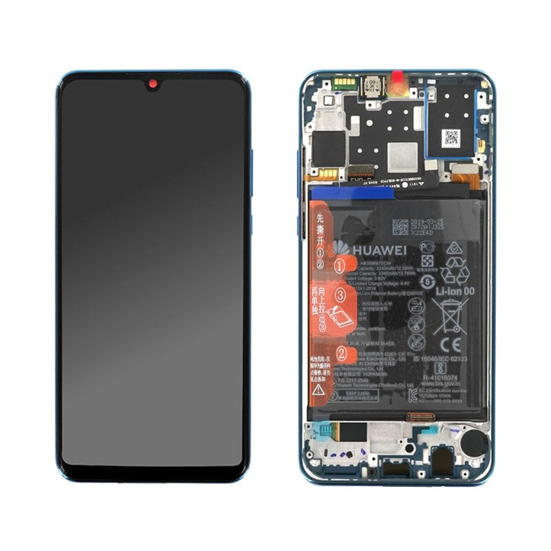 Huawei P30 Lite Lcd Screen Display Digitizer Touch Original Genuine Complete Replacement Blue With Battery + Frame