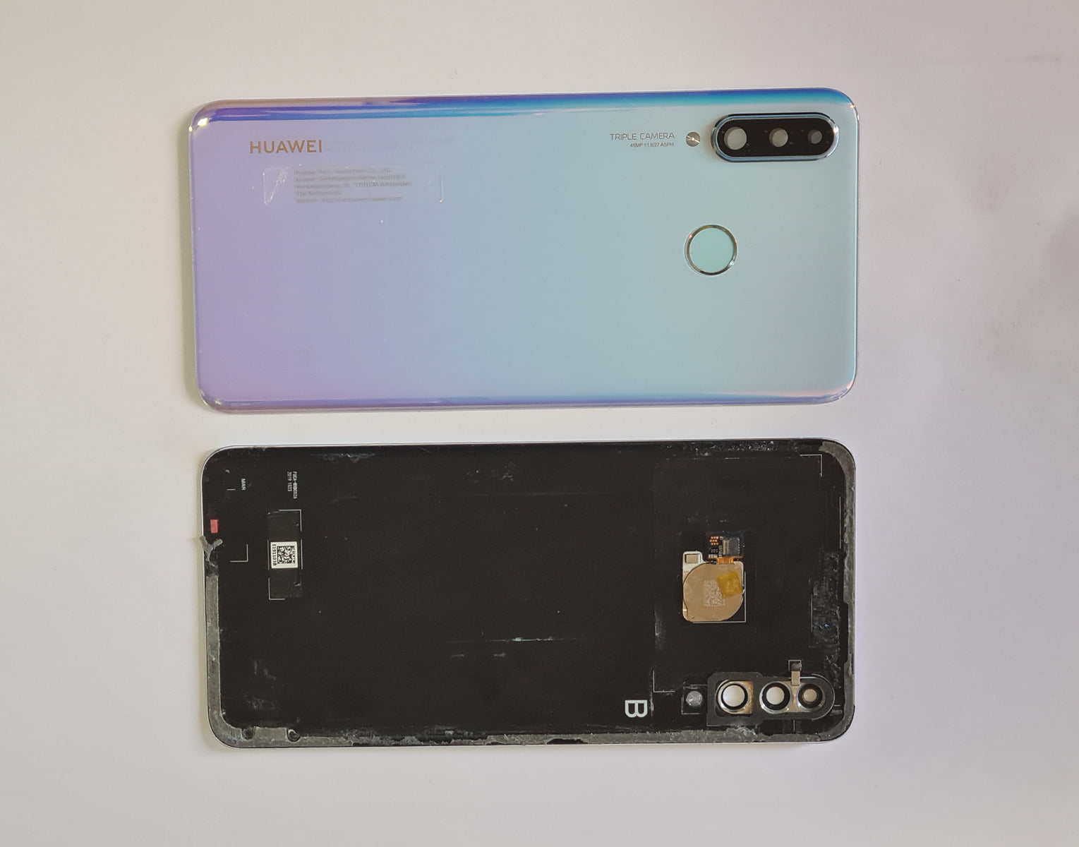 14 DAY Huawei P30 Lite NEW EDITION Back Rear Battery Cover Chassis Housing Original Genuine Complete Replacement Breathing Crystal LIKE NEW