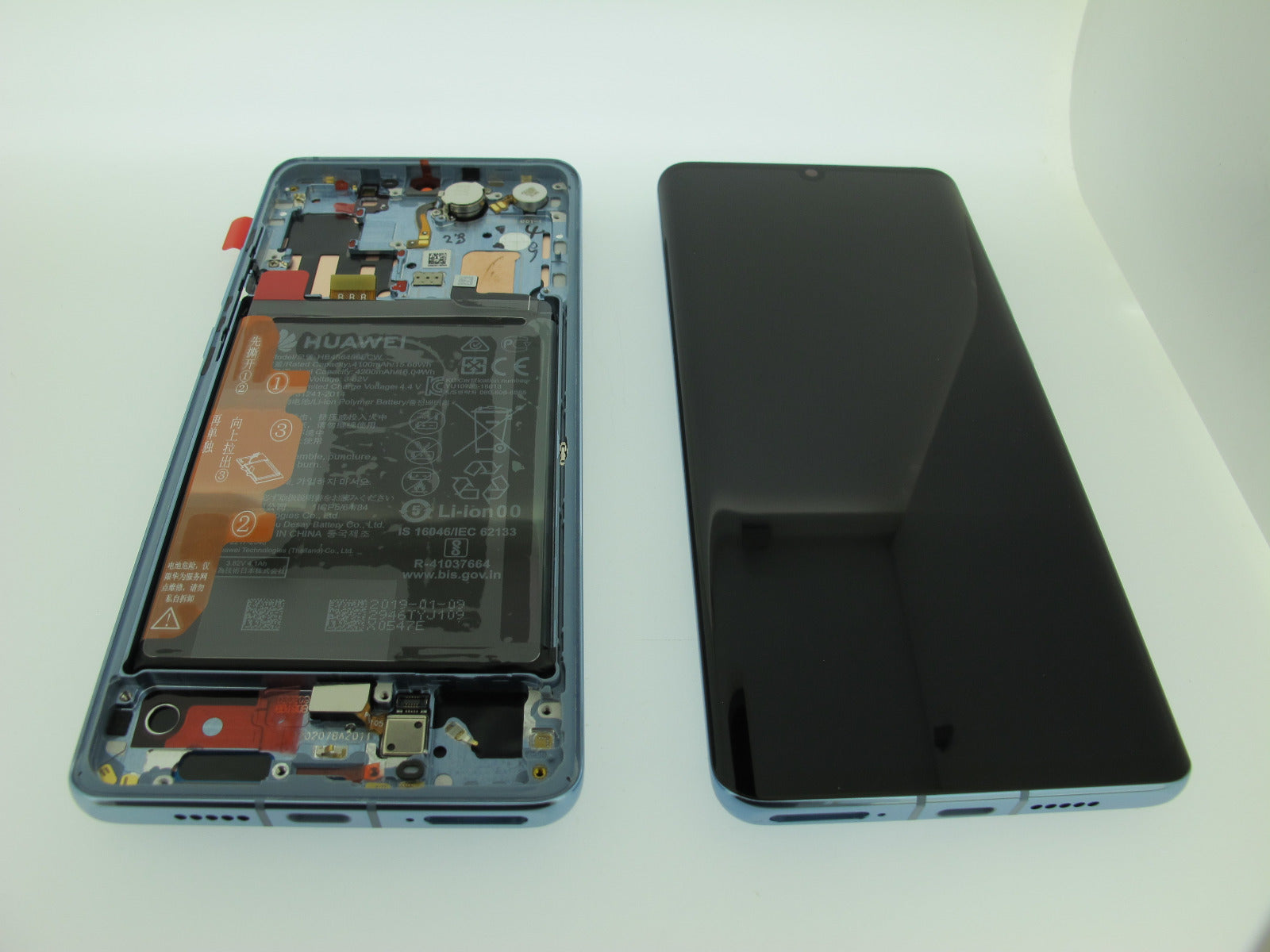 Huawei P30 Pro Lcd Screen Display Digitizer Touch Original Genuine Complete Replacement Breathing Crystal With Battery + Frame