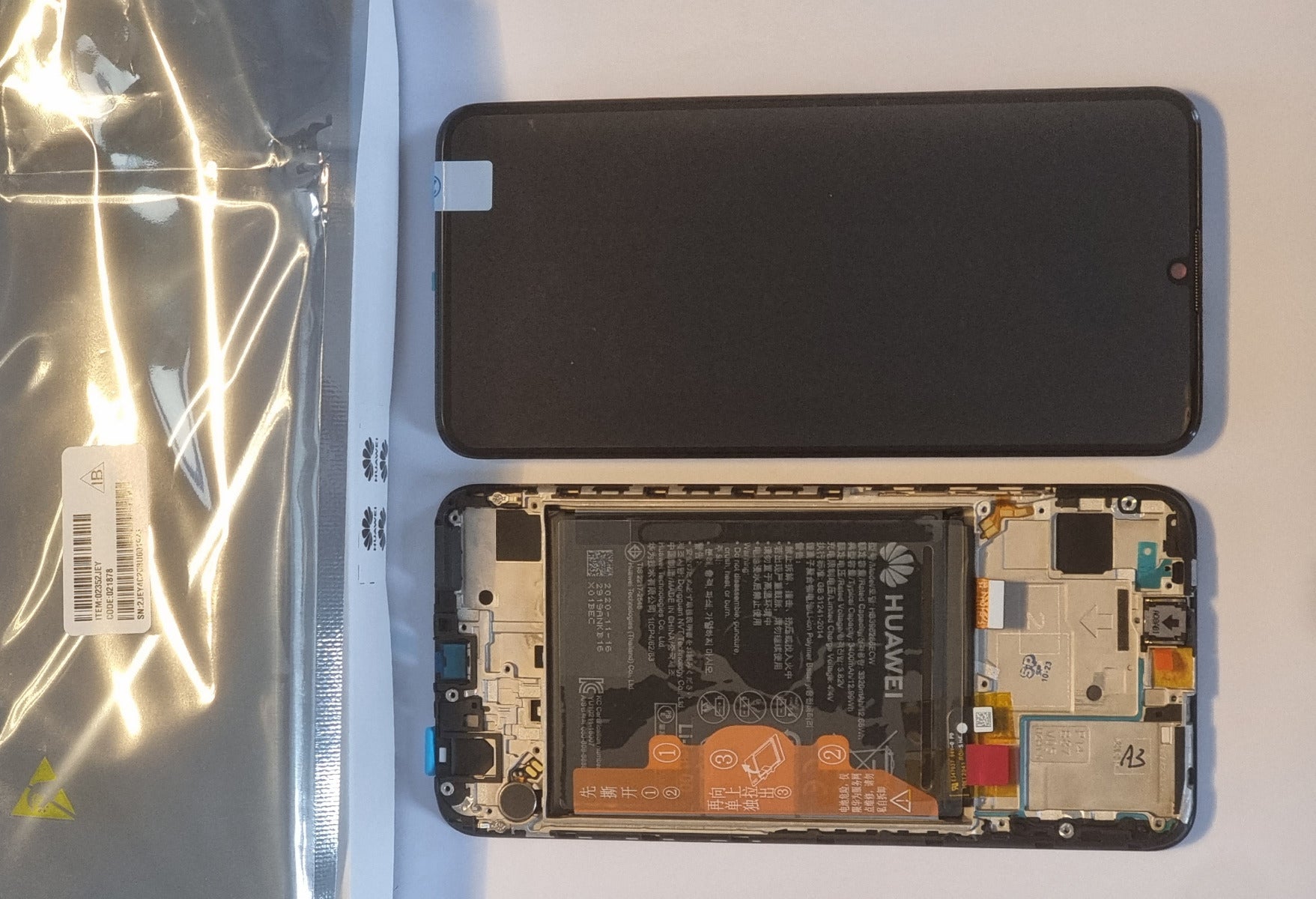 Huawei P Smart 2019 Lcd Screen Display Digitizer Touch Original Genuine Complete Replacement Black With Battery + Frame