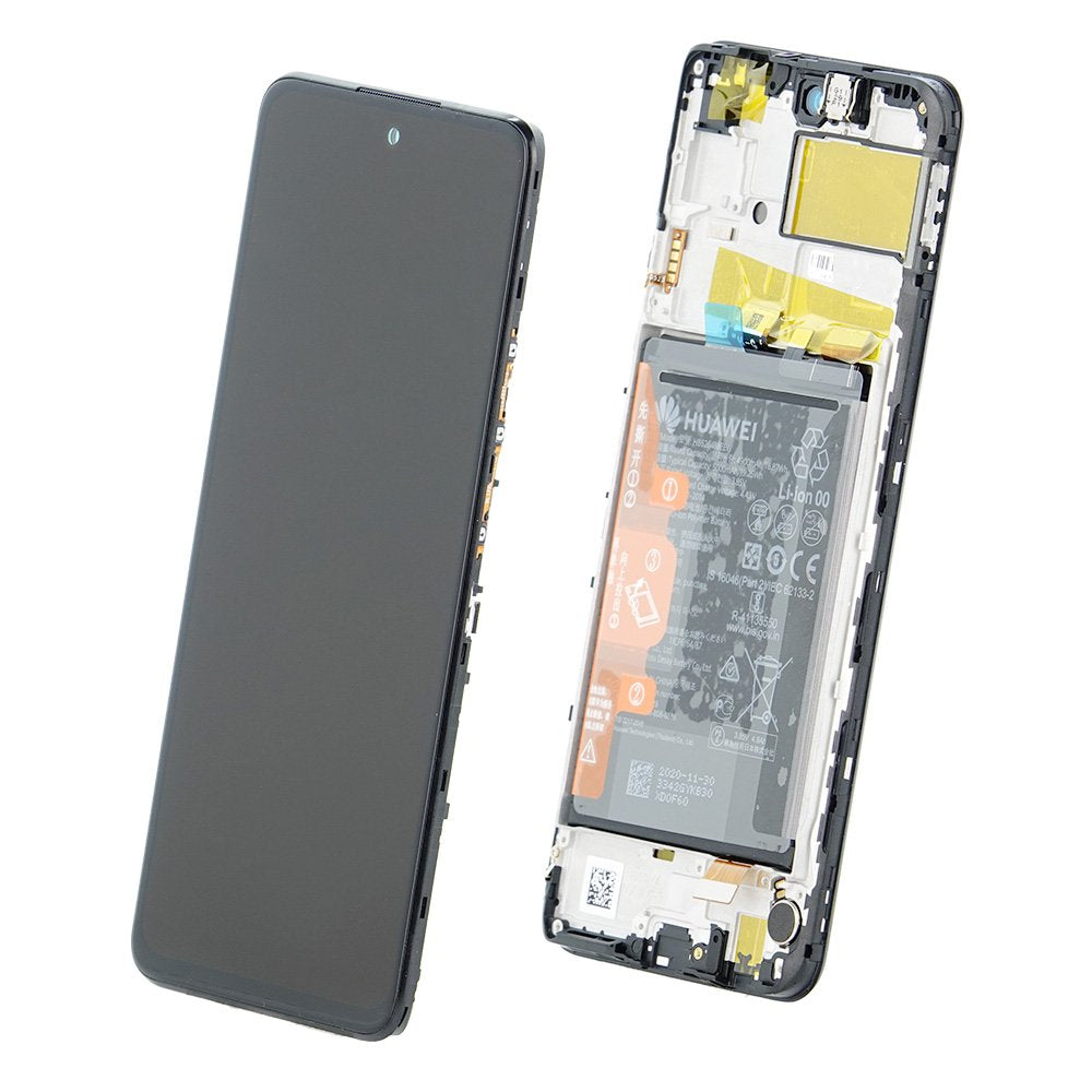Huawei P Smart 2021 Lcd Screen Display Digitizer Touch Original Genuine Complete Replacement Black With Battery + Frame