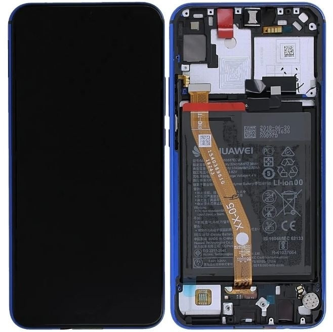 Huawei P Smart Z Lcd Screen Display Digitizer Touch Original Genuine Complete Replacement Blue With Battery + Frame