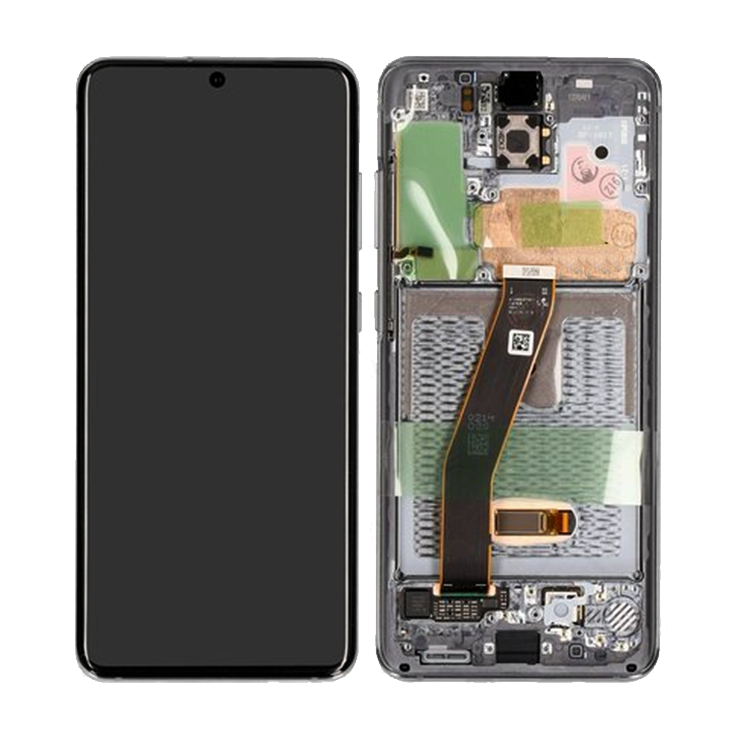 Samsung Galaxy S20 G980 Lcd Touch Screen Display Complete Original Genuine Grey With Frame