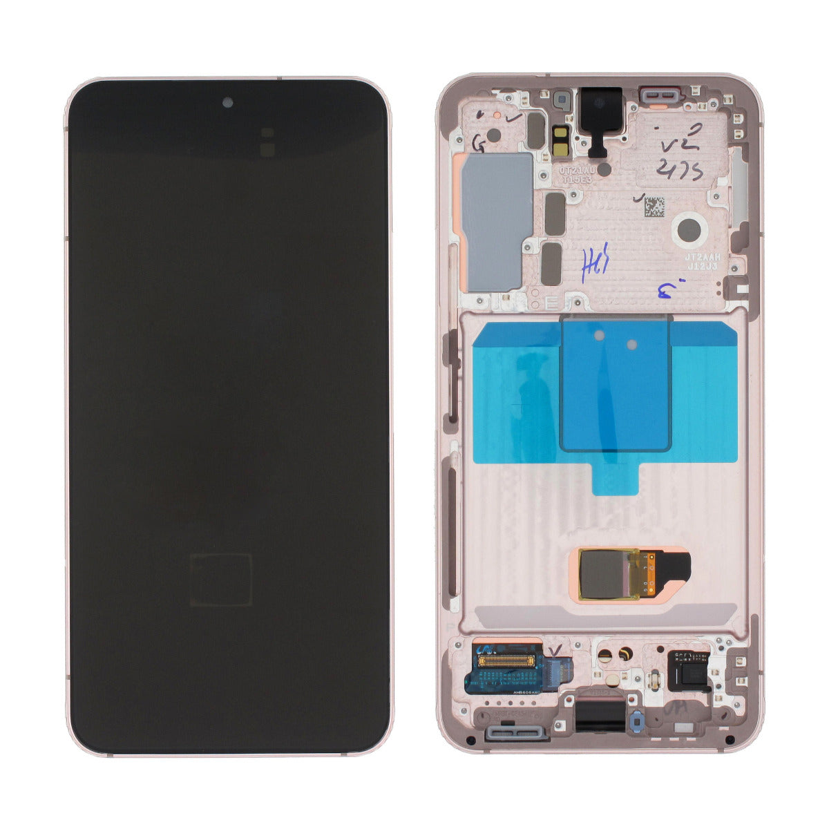 Samsung Galaxy S22 5G S901 Lcd Touch Screen Display Complete Original Genuine Pink Gold With Frame