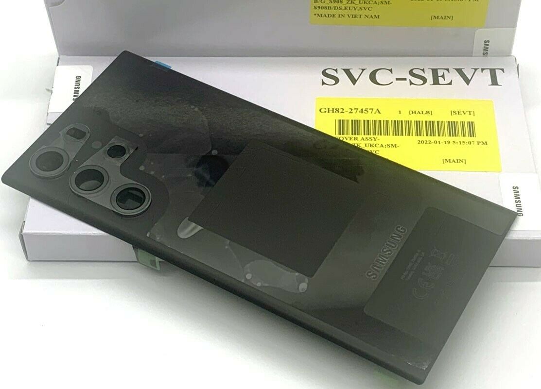 Samsung Galaxy S22 Ultra SM-S908 Battery Cover Back Housing Fascia 100% Original Genuine From Samsung UK Phantom Black