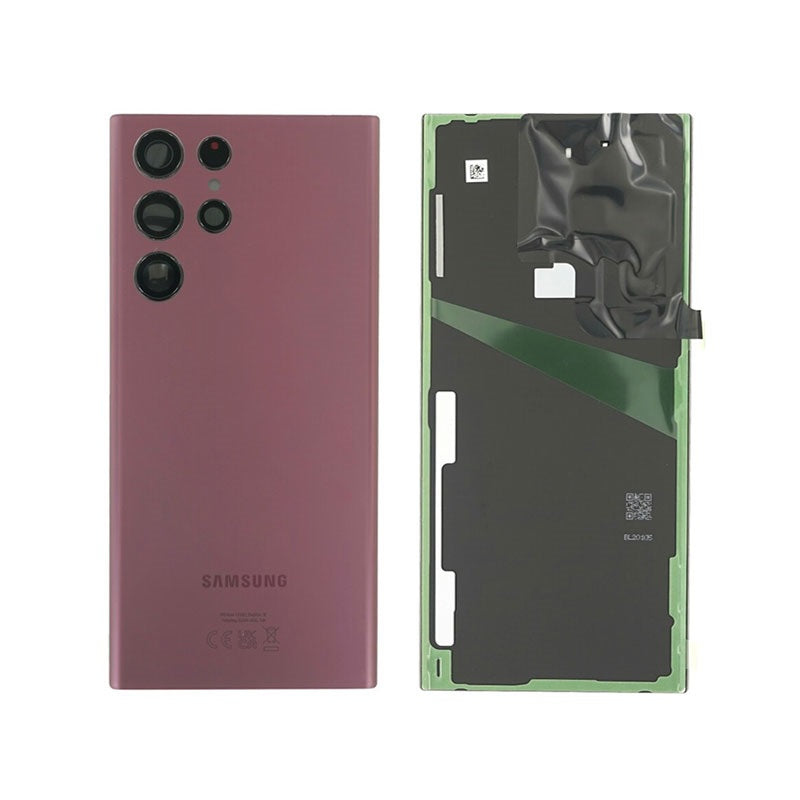 Samsung Galaxy S22 Ultra SM-S908 Battery Cover Back Housing Fascia 100% Original Genuine From Samsung UK Burgundy