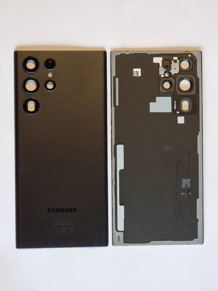 14 DAY Samsung Galaxy S22 Ultra SM-S908 Battery Cover Back Housing Fascia 100% Original Genuine Phantom Black LIKE NEW