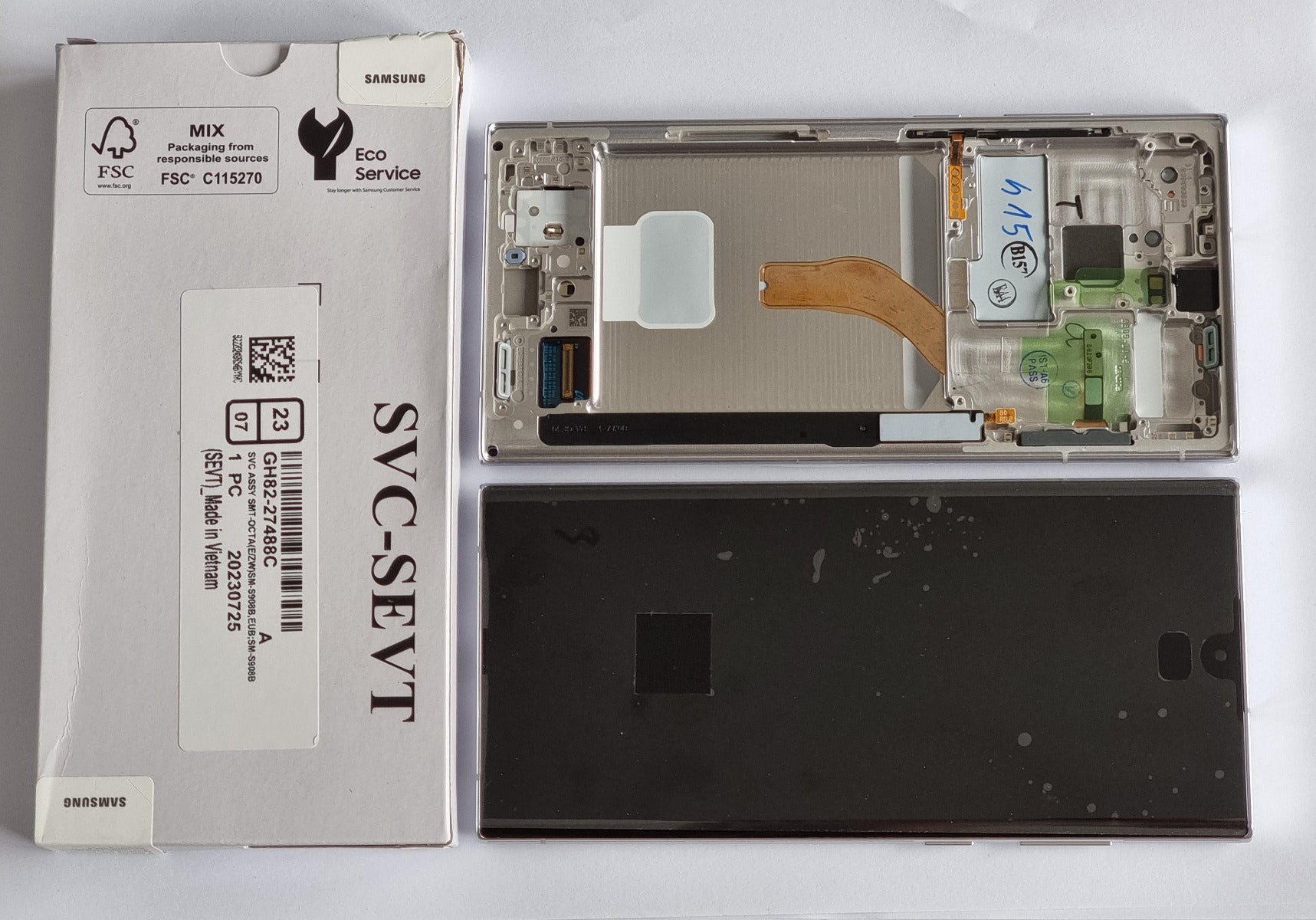 Samsung Galaxy S22 Ultra 5G S908 Lcd Touch Screen Display Complete Original Genuine White With Frame