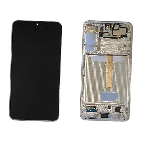 Samsung Galaxy S22+ 5G S906 Lcd Touch Screen Display Complete Original Genuine Phantom White With Frame