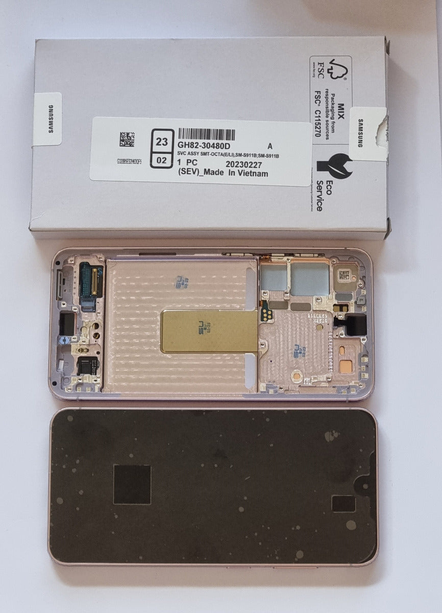 Samsung Galaxy S23 5G S911 Lcd Touch Screen Display Complete Original Genuine Lavender Purple With Frame