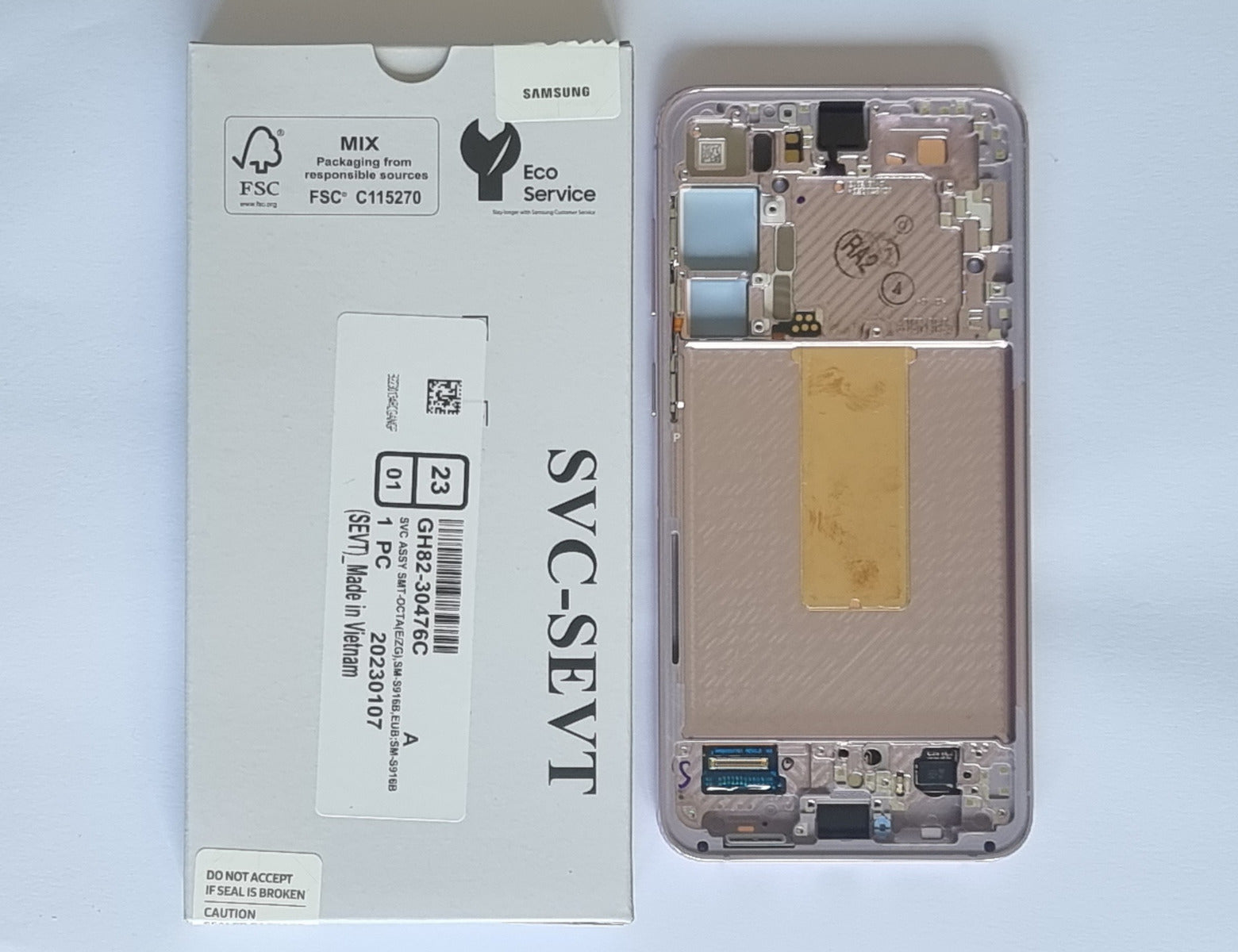 Samsung Galaxy S23+ 5G S916 Lcd Touch Screen Display Complete Original Genuine Lavender Violet With Frame