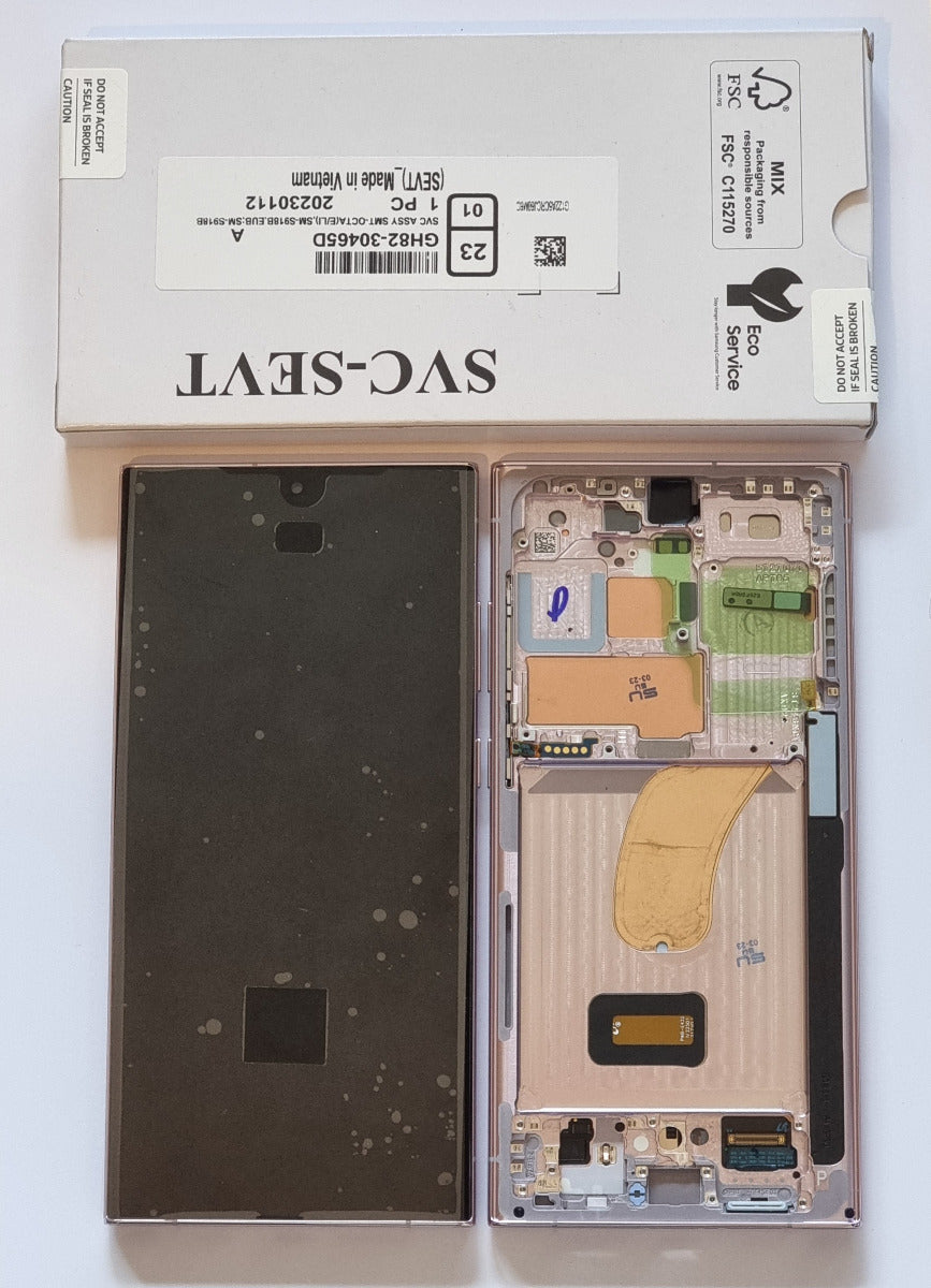 Samsung Galaxy S23 Ultra 5G S918 Lcd Touch Screen Display Complete Original Genuine Lavender Lilac With Frame