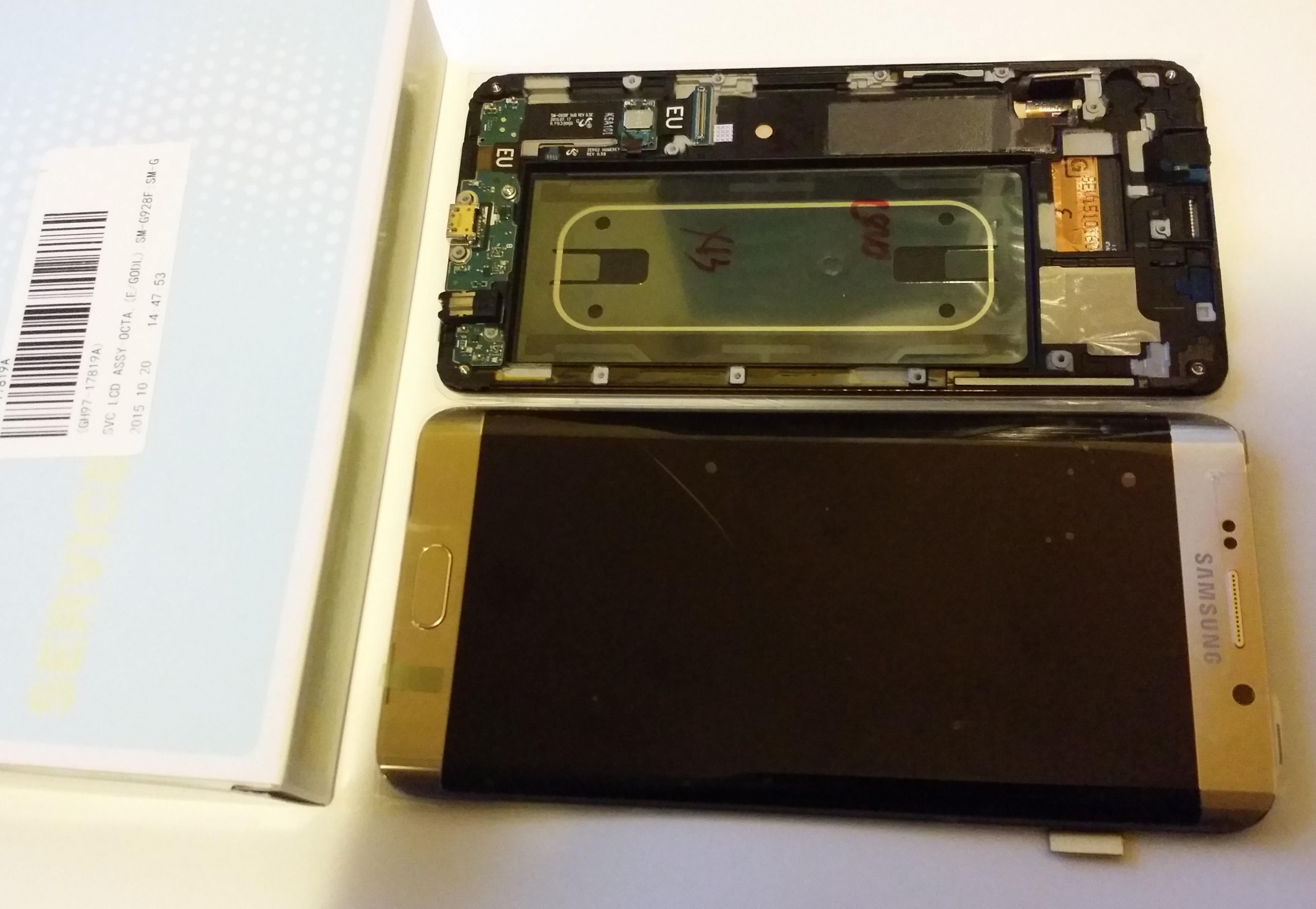 Samsung Galaxy S6 Edge+ SM-G928F Lcd Touch Screen Display Complete Original Genuine Gold With Frame + Flex