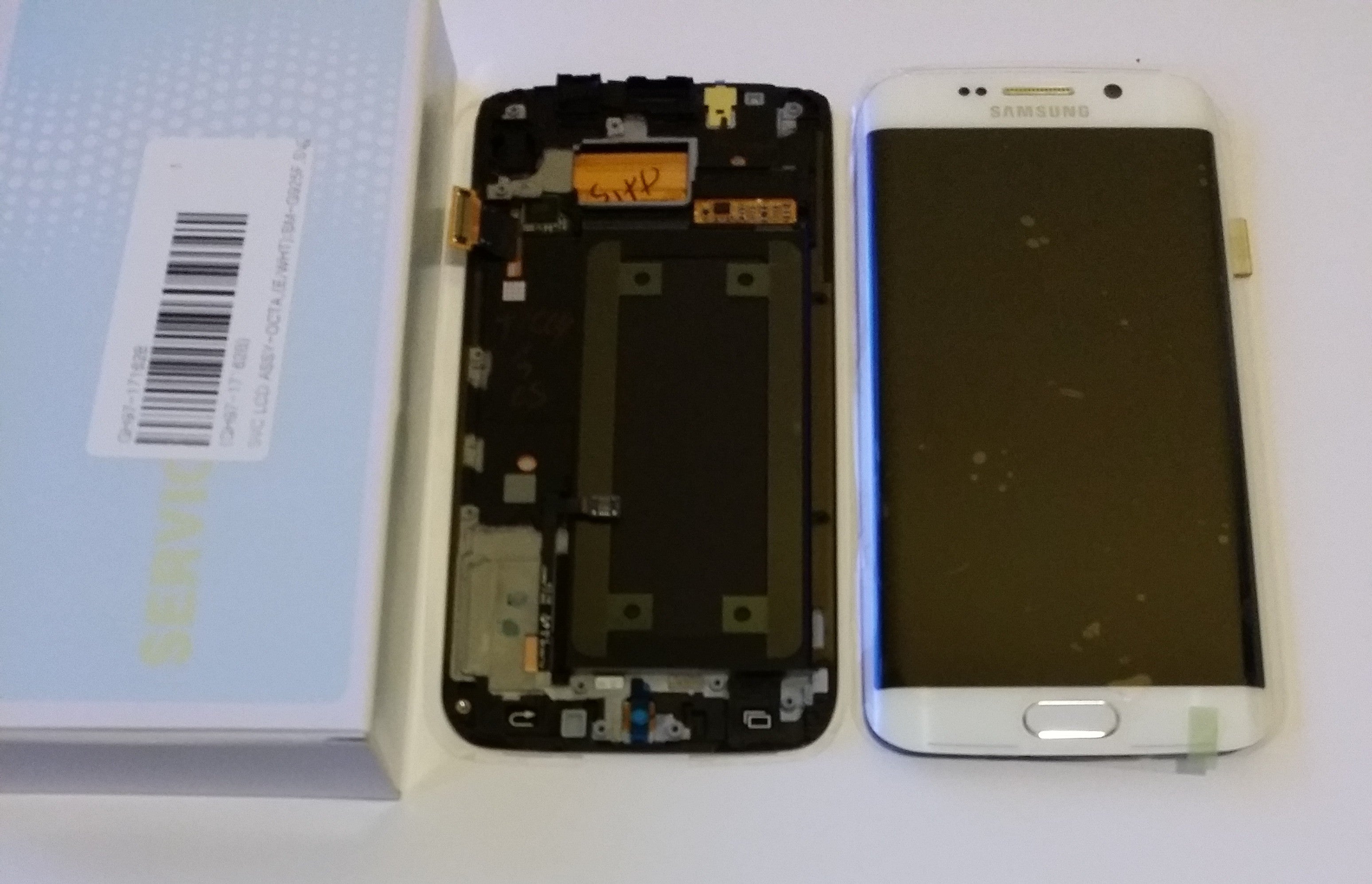 Samsung Galaxy S6 Edge SM-G925F Lcd Touch Screen Display Complete Original Genuine White With Frame