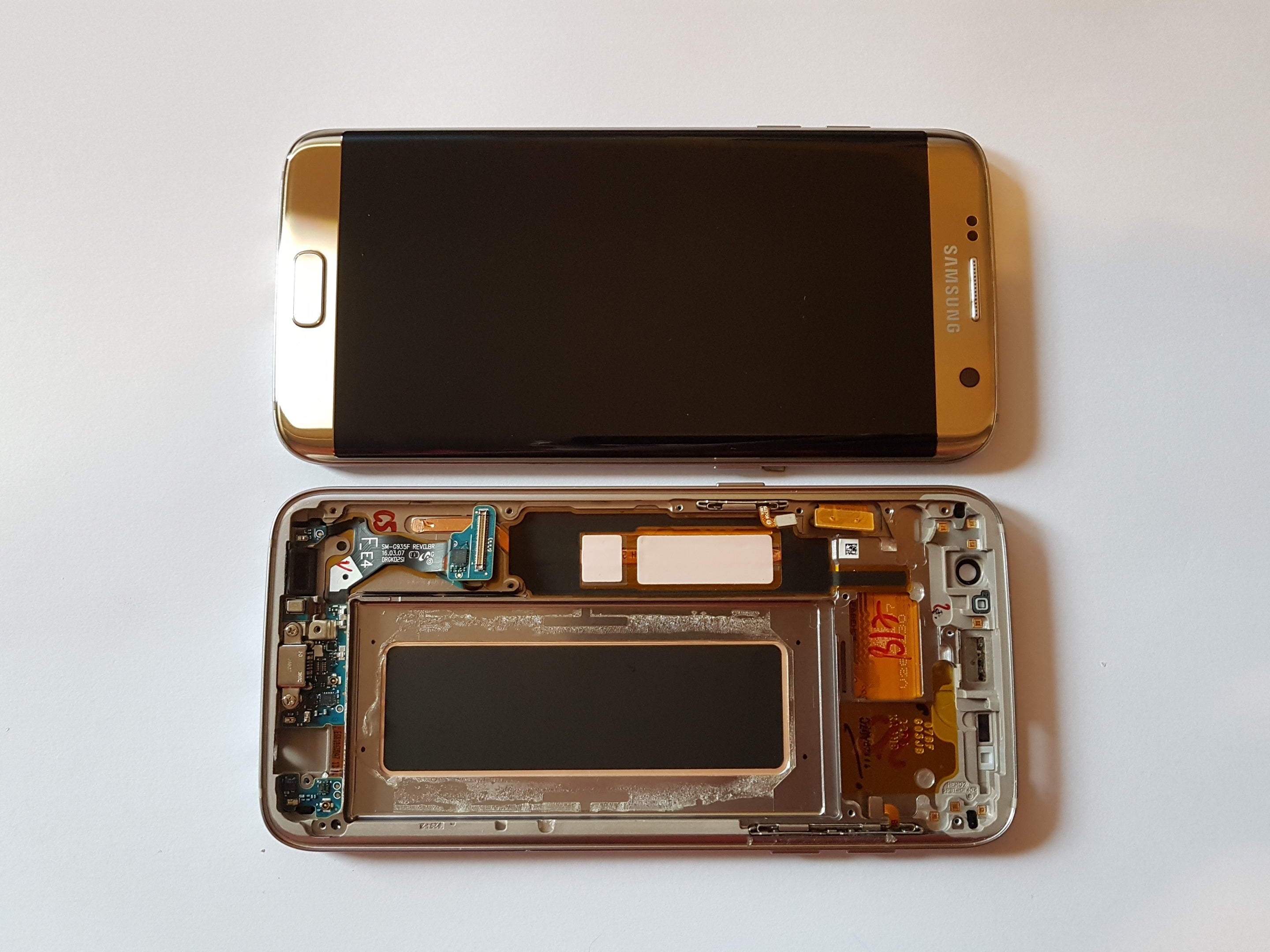 Samsung Galaxy S7 Edge SM-G935F Lcd Touch Screen Display Complete Original Genuine Gold With Frame 14 days grade A-B