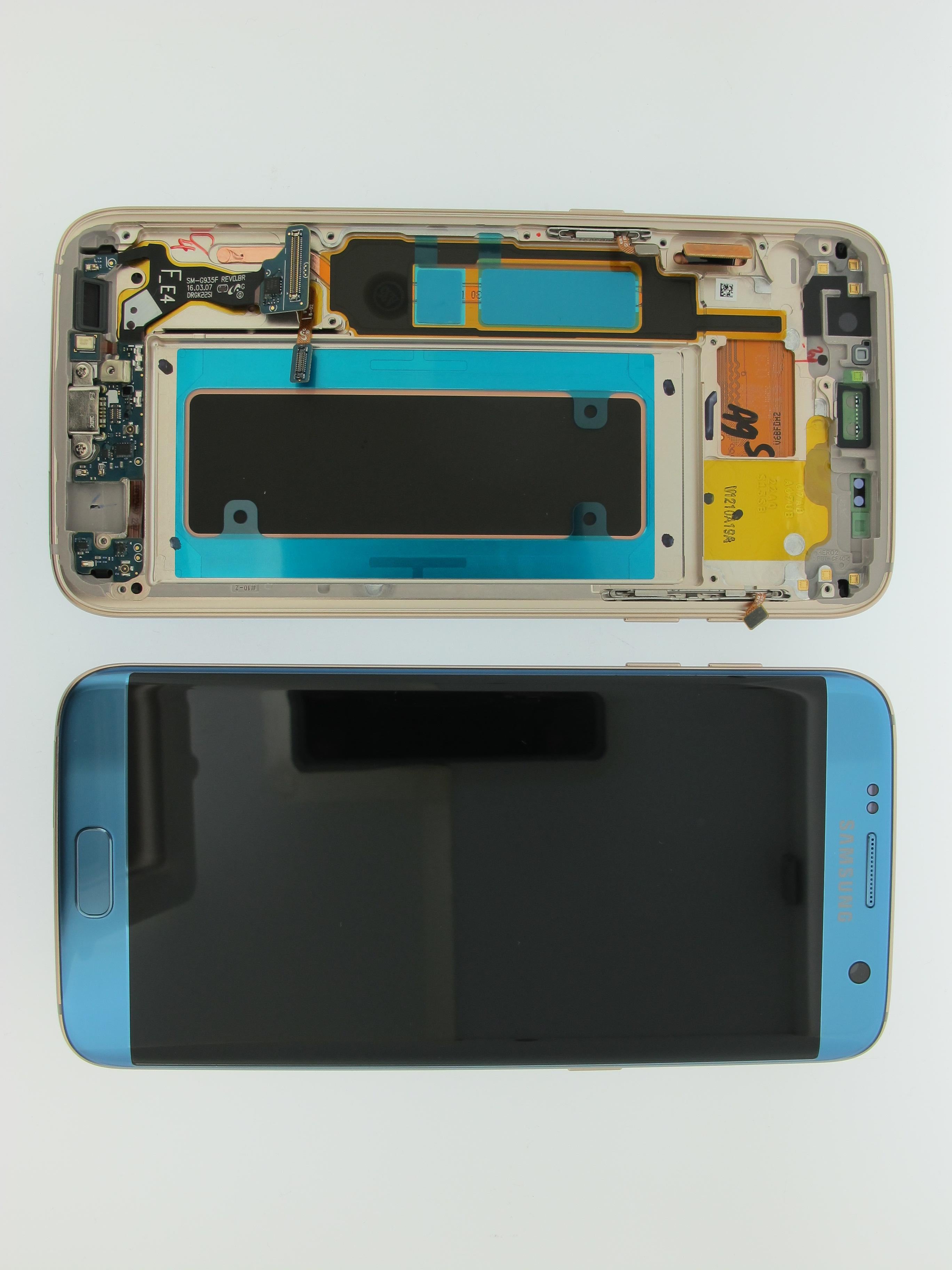 Samsung Galaxy S7 Edge SM-G935F Lcd Touch Screen Display Complete Original Genuine Coral Blue With Frame