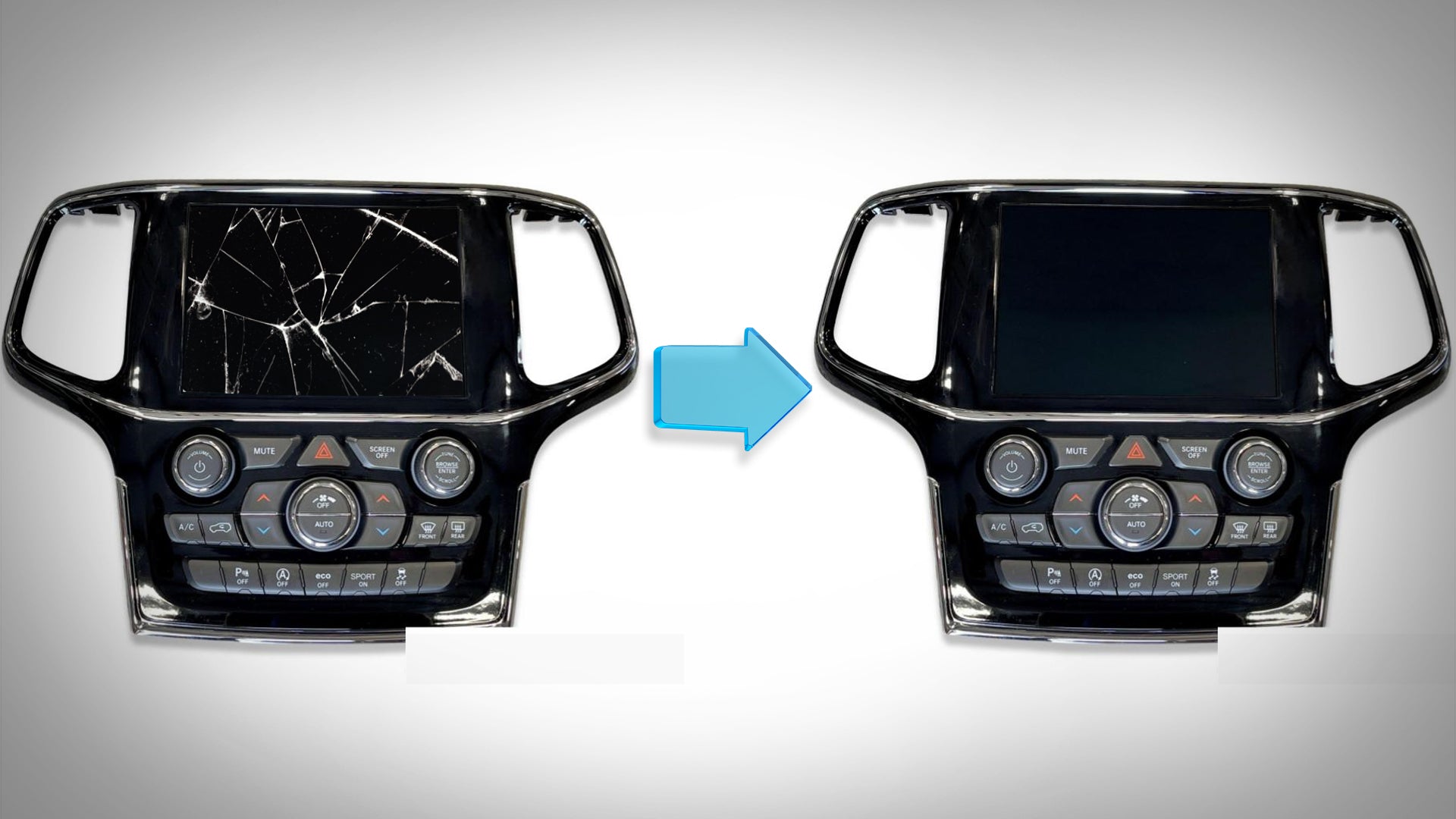 Jeep Uconnect 8.4" Navigation Head Media Unit Digitizer Screen Touch Repair Service Fix Yorkshire