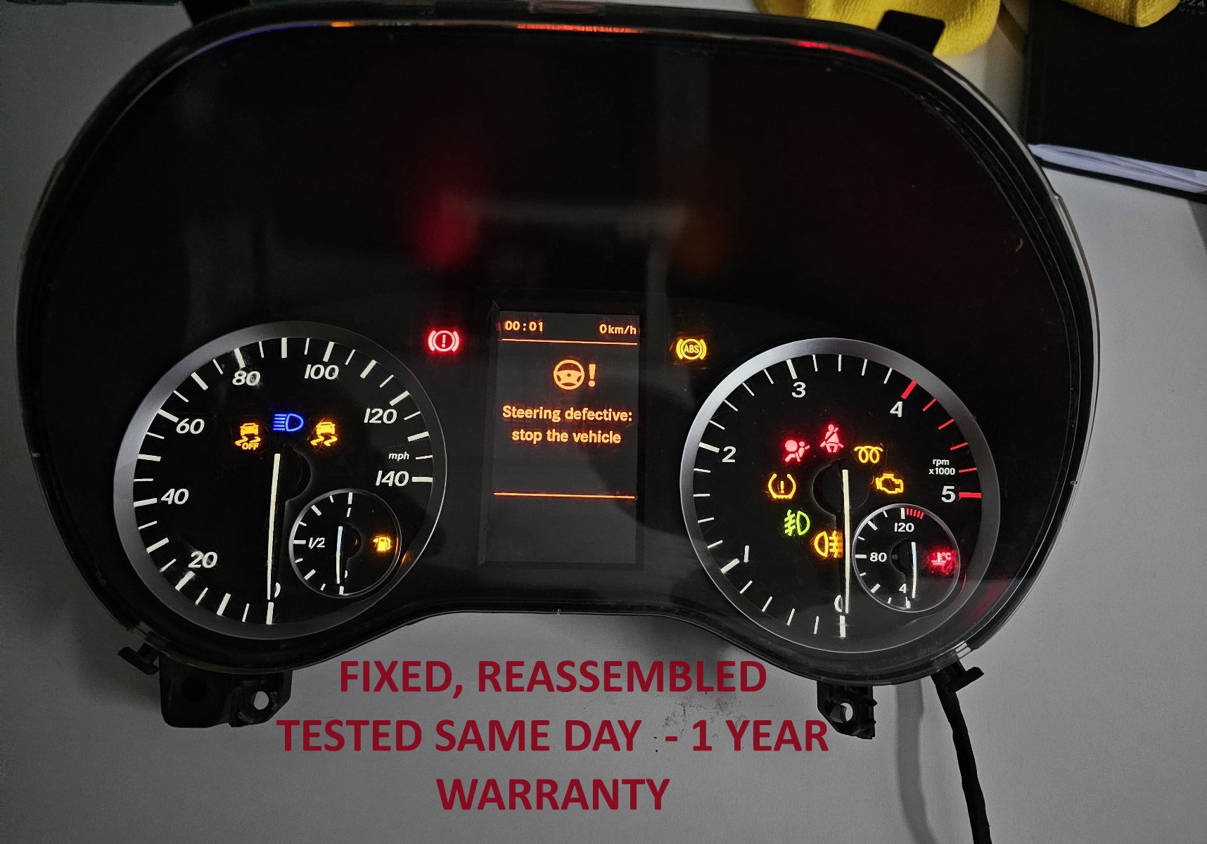 Mercedes V Class 2014 - 2020 Screen Display Dash Speedo Cluster Backlight Repair Fix