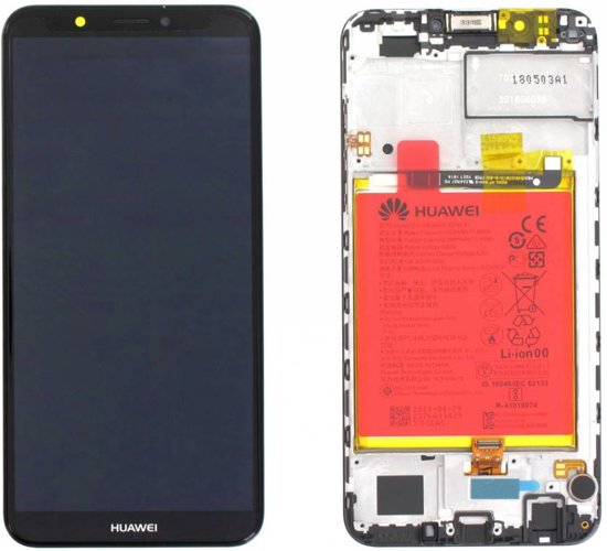 Huawei Honor Y7 2018 Lcd Screen Display Digitizer Touch Original Genuine Complete Replacement Black With Battery + Frame