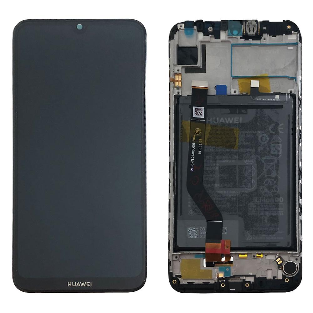Huawei Honor Y7 2019 Lcd Screen Display Digitizer Touch Original Genuine Complete Replacement Black With Battery + Frame