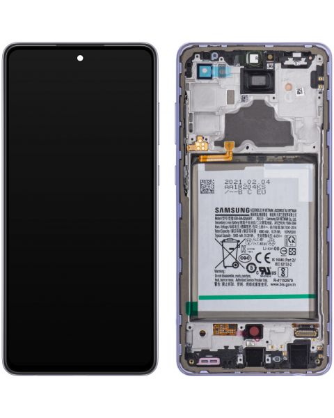 Samsung Galaxy A72 A725 Lcd Touch Screen Display Complete Original Genuine Violet Replacement + Battery