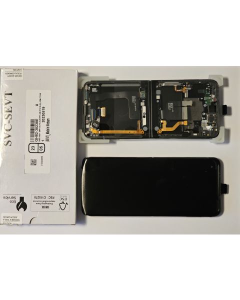 Samsung Galaxy Flip4 5G SM-F721 Lcd Touch Screen Display Complete Original Genuine Bespoke Navy Black With Frame