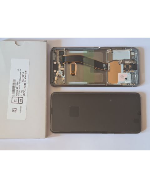 Samsung Galaxy S20 G980 Lcd Touch Screen Display Complete Original Genuine Grey With Frame