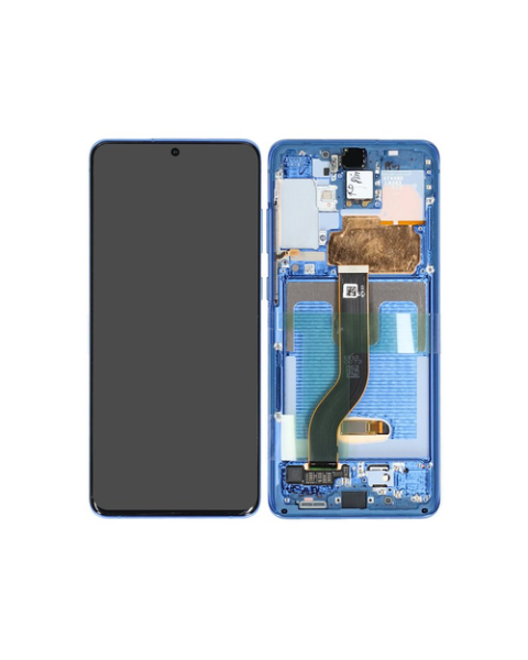 Samsung Galaxy S20+ S20 Plus G986 Lcd Touch Screen Display Complete Original Genuine Aura Blue With Frame