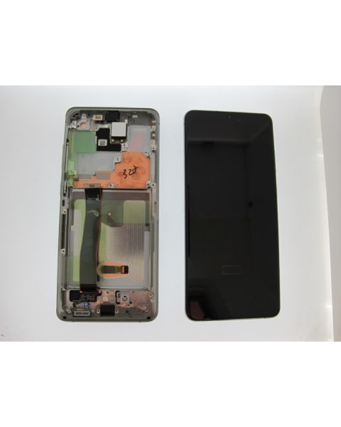 Samsung G988 SM-G988F Galaxy S20 Ultra Lcd Touch Screen Display Complete Original Genuine White With Frame