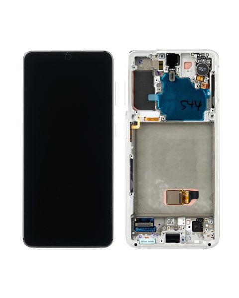 Samsung Galaxy S21 5G G991 Lcd Touch Screen Display Complete Original Genuine Phantom White With Frame