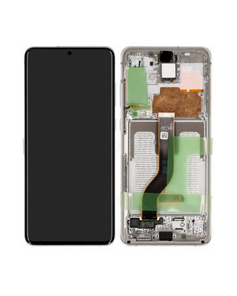 Samsung Galaxy S20+ S20 Plus G986 Lcd Touch Screen Display Complete Original Genuine White With Frame