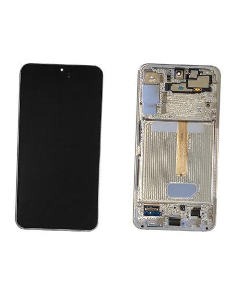Samsung Galaxy S22+ 5G S906 Lcd Touch Screen Display Complete Original Genuine Phantom White With Frame