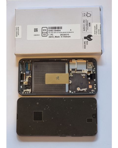 Samsung Galaxy S23 5G S911 Lcd Touch Screen Display Complete Original Genuine Phantom Black With Frame