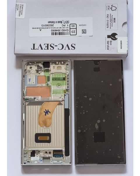 Samsung Galaxy S23 Ultra 5G S918 Lcd Touch Screen Display Complete Original Genuine Skye Blue Lime Silver Frame