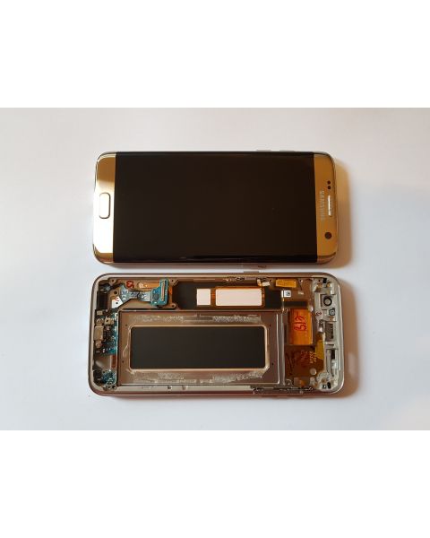 Samsung Galaxy S7 Edge SM-G935F Lcd Touch Screen Display Complete Original Genuine Gold With Frame 14 days grade A-B