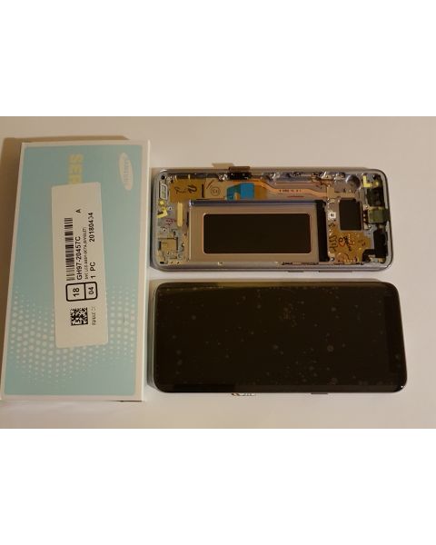 Samsung Galaxy S8 SM-G950F Lcd Touch Screen Display Complete Original Genuine Orchid Grey With Frame