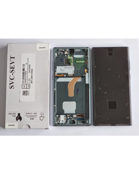 Samsung Galaxy S22 Ultra 5G S908 Lcd Touch Screen Display Complete Original Genuine Green With Frame