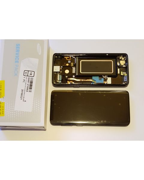 Samsung Galaxy S9 SM-G960F Lcd Touch Screen Display Complete Original Genuine Black With Frame